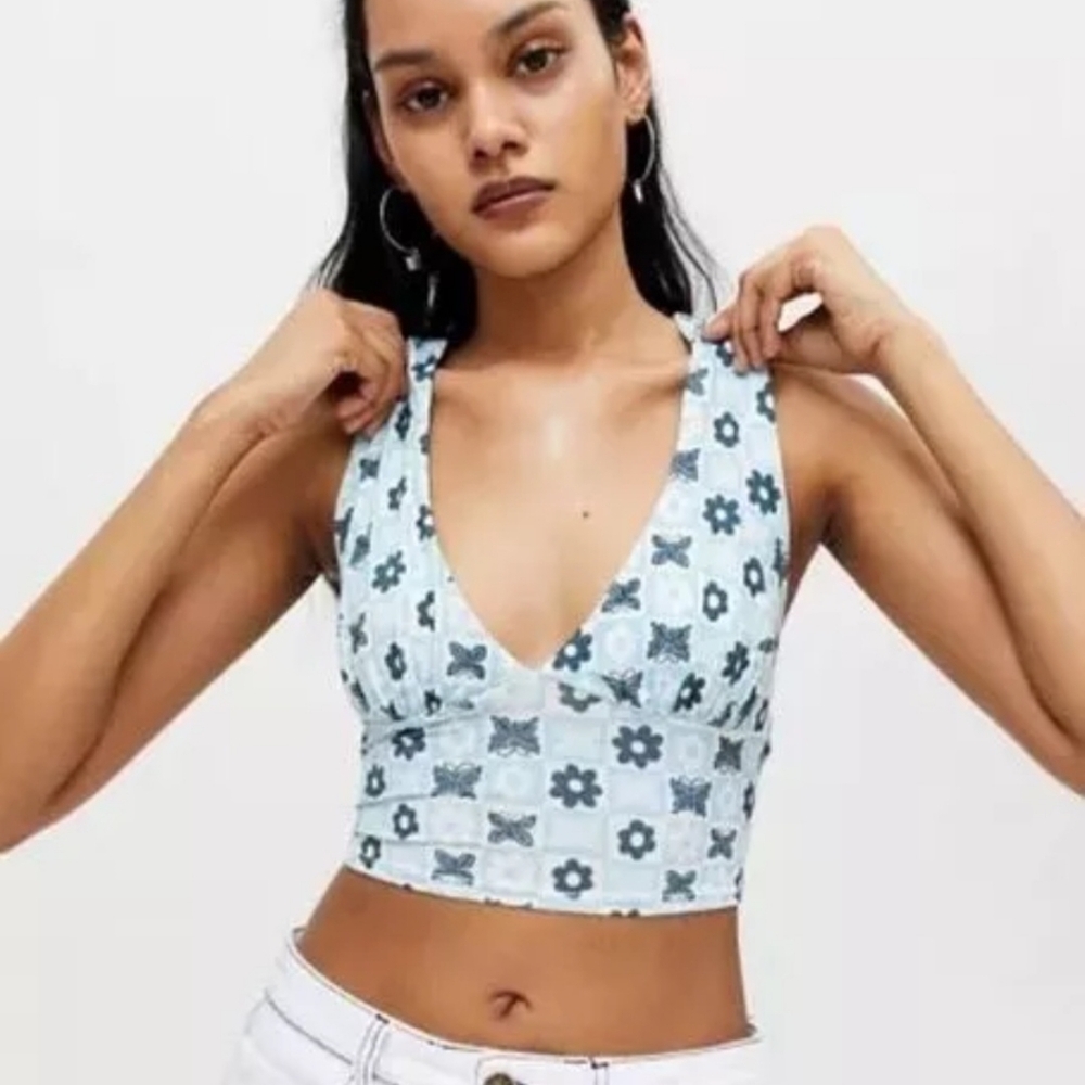 Urban Outfitters Phoenix Plunging Tieback Tank Top - Small
